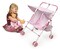 Badger Basket Folding Double Doll Umbrella Stroller - Pink/Gingham